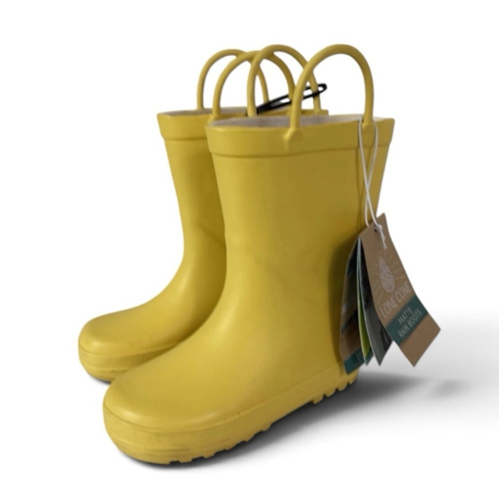 LoneCone Unisex Toddler Kids 9T Rainboots Yellow Matte NWOB